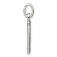 Sterling Silver White CZ Letter V Initial Pendant view 2