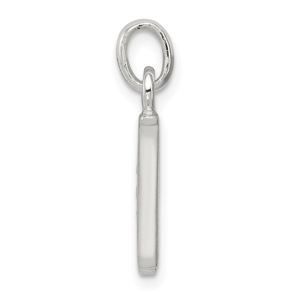 Sterling Silver White CZ Letter W Initial Pendant (QC6716W)