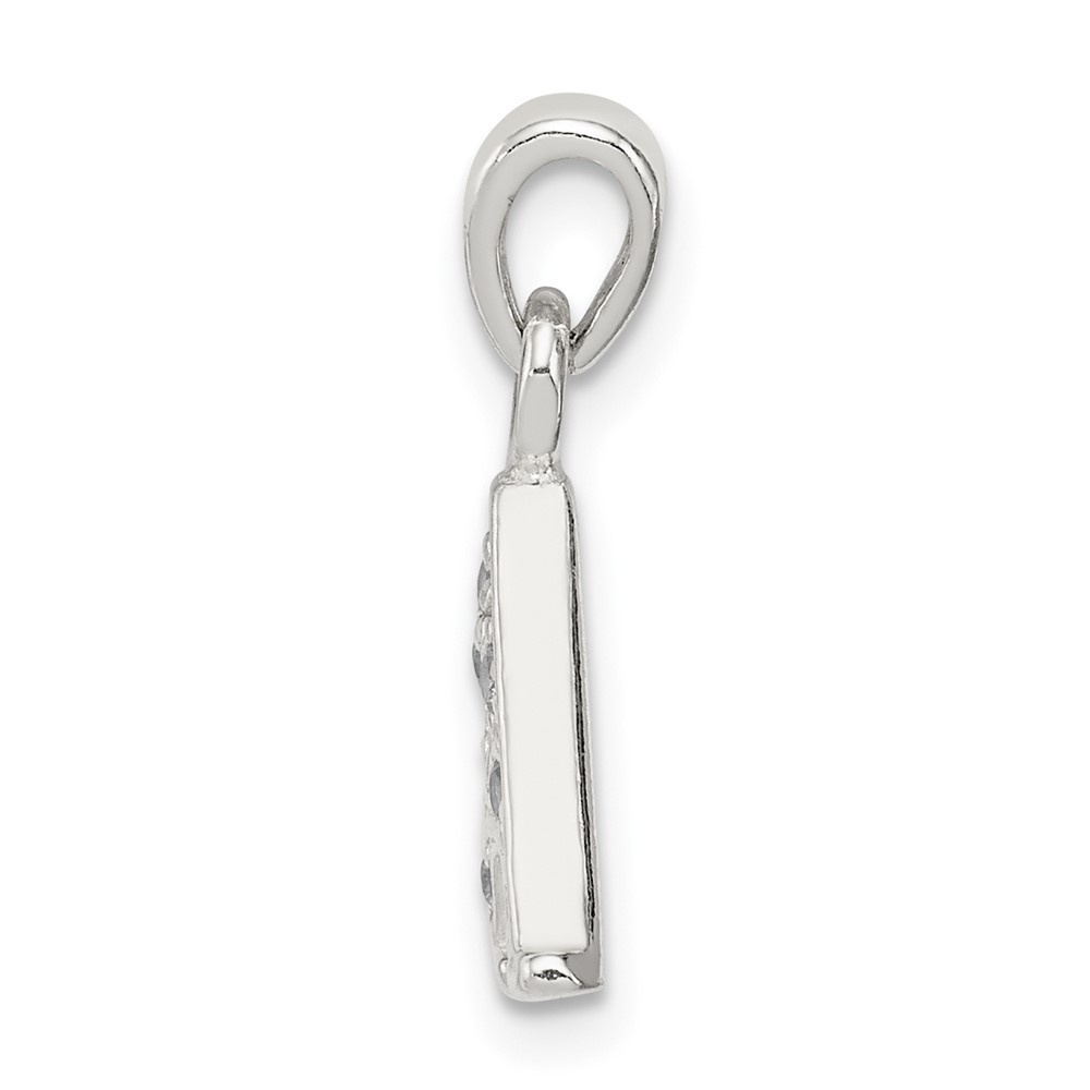 Sterling Silver CZ Letter A Initial Pendant (QC6717A)