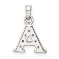 Sterling Silver CZ Letter a Initial Pendant view 4