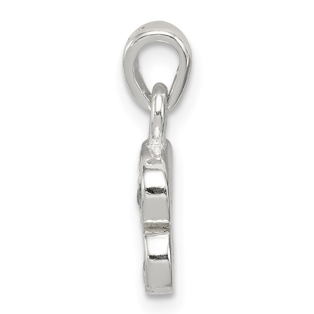 Sterling Silver CZ Letter B Initial Pendant (QC6717B)