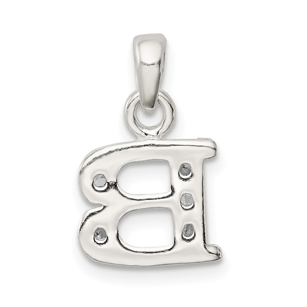 Sterling Silver CZ Letter B Initial Pendant (QC6717B)