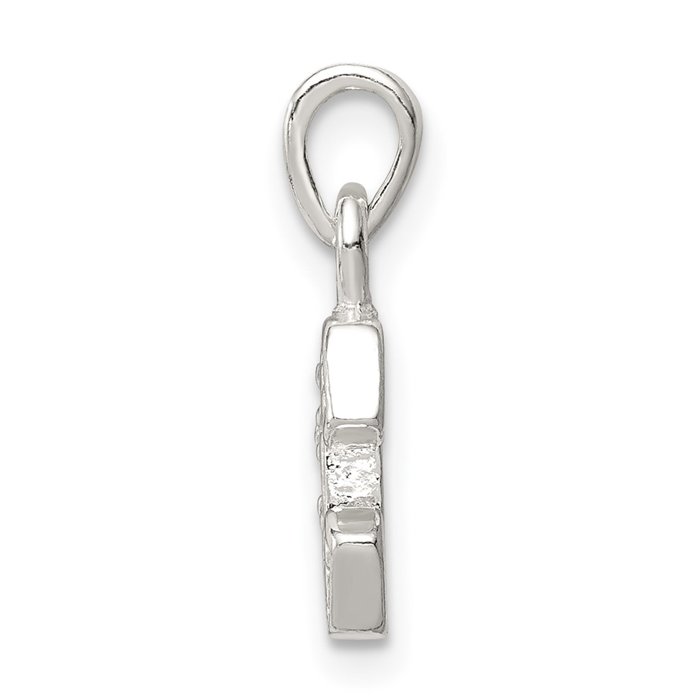 Sterling Silver CZ Letter E Initial Pendant (QC6717E)
