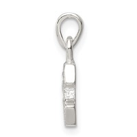 Sterling Silver CZ Letter E Initial Pendant view 2