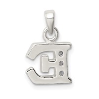 Sterling Silver CZ Letter E Initial Pendant view 3