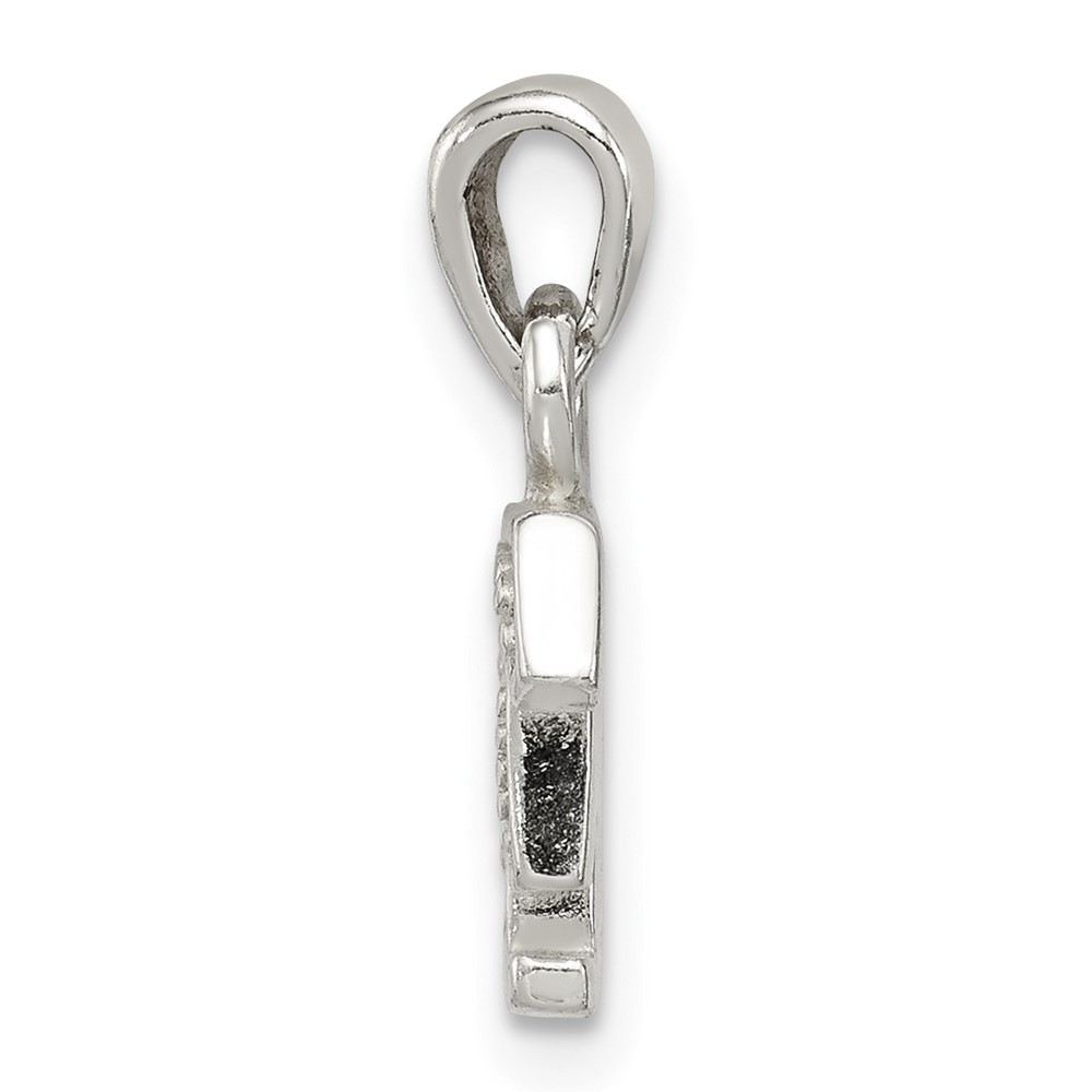 Sterling Silver CZ Letter F Initial Pendant (QC6717F)