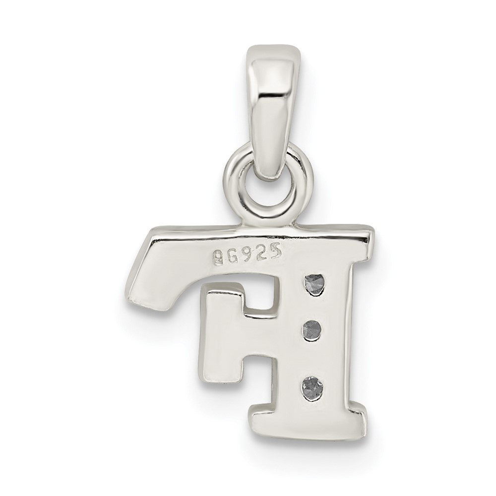 Sterling Silver CZ Letter F Initial Pendant (QC6717F)