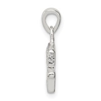 Sterling Silver CZ Letter G Initial Pendant view 2