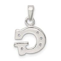 Sterling Silver CZ Letter G Initial Pendant view 3