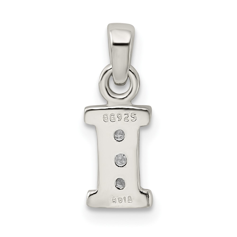 Sterling Silver CZ Letter I Initial Pendant (QC6717I)