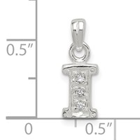 Sterling Silver CZ Letter I Initial Pendant view 4