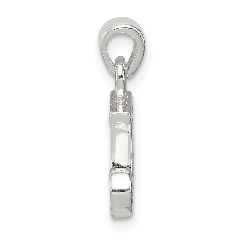 Sterling Silver CZ Letter J Initial Pendant (QC6717J)