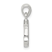 Sterling Silver CZ Letter J Initial Pendant view 2