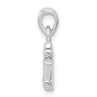 Sterling Silver CZ Letter K Initial Pendant view 2