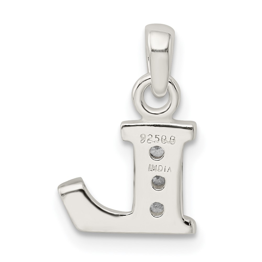 Sterling Silver CZ Letter L Initial Pendant (QC6717L)
