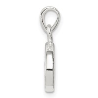 Sterling Silver CZ Letter O Initial Pendant view 2