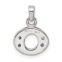 Sterling Silver CZ Letter O Initial Pendant view 3