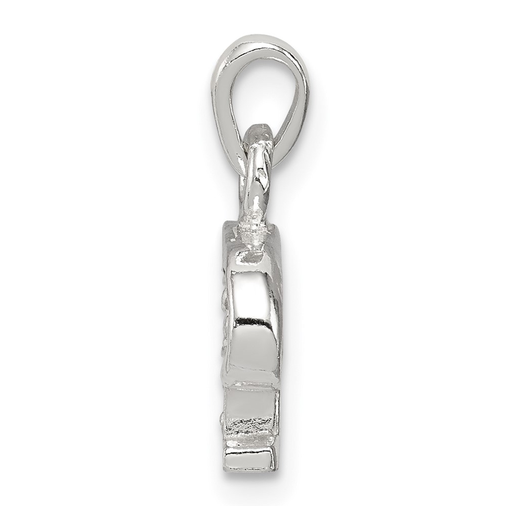 Sterling Silver CZ Letter P Initial Pendant (QC6717P)