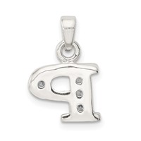 Sterling Silver CZ Letter P Initial Pendant view 3