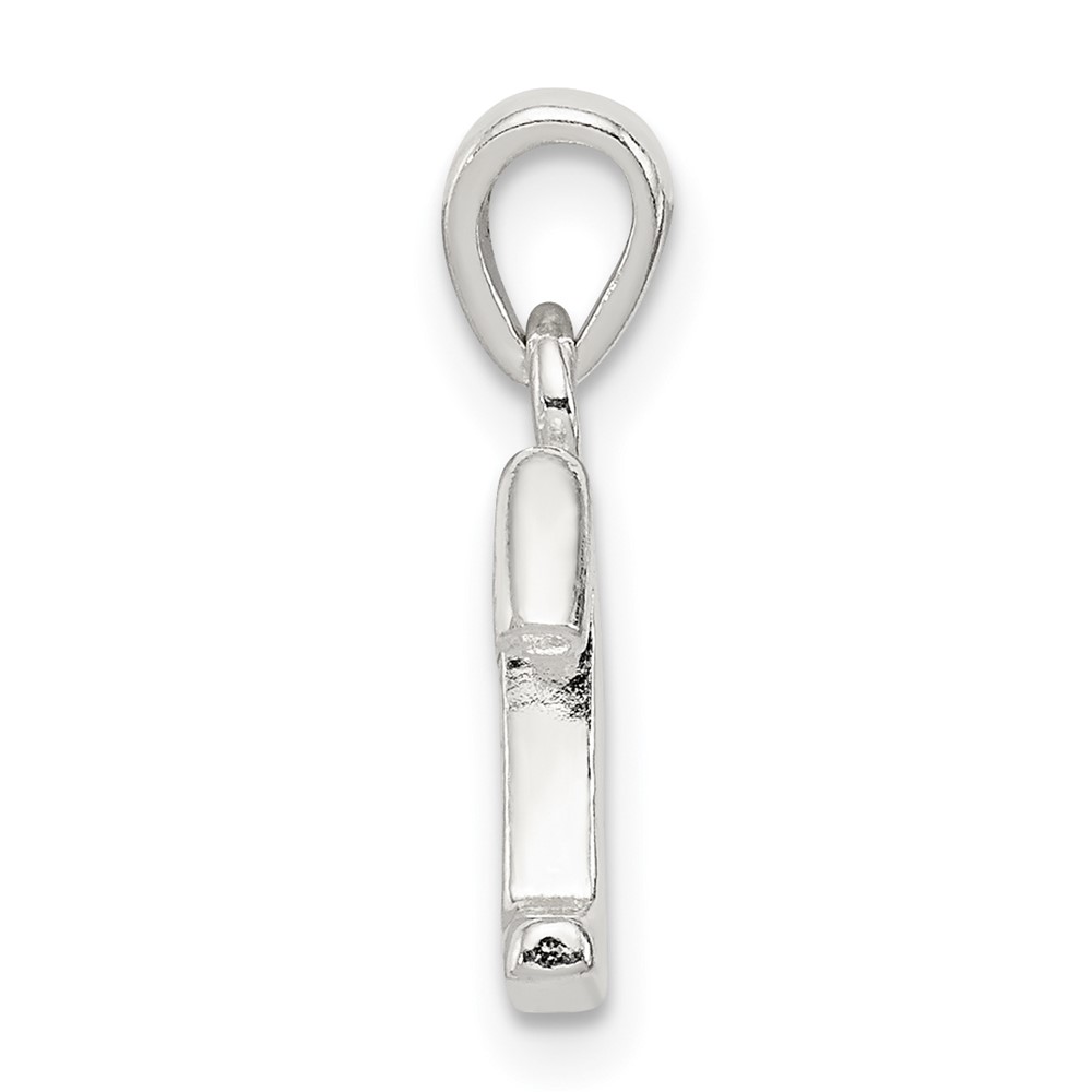 Sterling Silver CZ Letter T Initial Pendant (QC6717T)