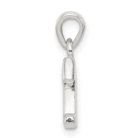 Sterling Silver CZ Letter T Initial Pendant view 2