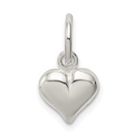Sterling Silver Puff Heart Charm view 3