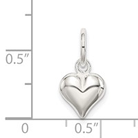 Sterling Silver Puff Heart Charm view 4