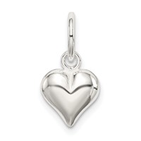 Sterling Silver Puff Heart Charm view 1