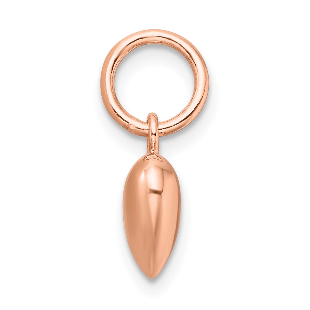 Sterling Silver Rose-tone Polished Puffed Heart Pendant (QC6722RP)