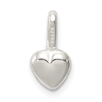 Sterling Silver Puffed Heart Charm view 3