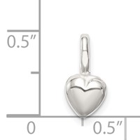 Sterling Silver Puffed Heart Charm view 4