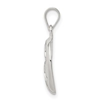 Sterling Silver Polished Fancy Swirl Heart Pendant view 2