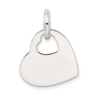 Sterling Silver Heart Charm with Cut Out Heart view 4