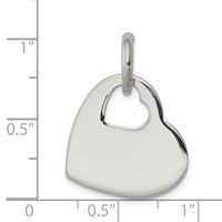 Sterling Silver Heart Charm with Cut Out Heart view 3
