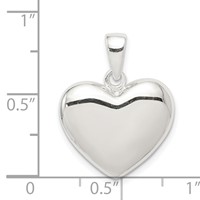 Sterling Silver Polished Heart Pendant view 3