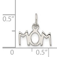 Sterling Silver Polished Mom Charm view 3