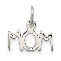Sterling Silver Polished Mom Charm view 1