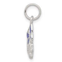 Sterling Silver Polished Mom Butterfly Enameled Charm view 2
