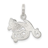 Sterling Silver Polished Mom Butterfly Enameled Charm view 4
