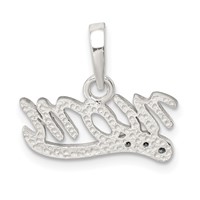 Sterling Silver Polished CZ Mom Pendant view 4