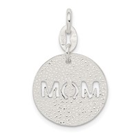 Sterling Silver Polished Circle Mom Charm view 4