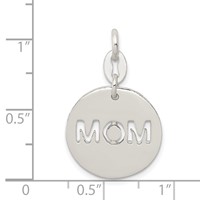 Sterling Silver Polished Circle Mom Charm view 3