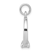 Sterling Silver Rhodium-plated Polished CZ Engagement Ring Charm view 2