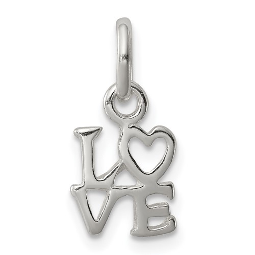 Sterling Silver Polished Love Charm