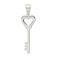 Sterling Silver Polished Key Pendant view 4