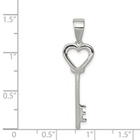 Sterling Silver Polished Key Pendant view 3