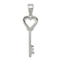 Sterling Silver Polished Key Pendant view 1