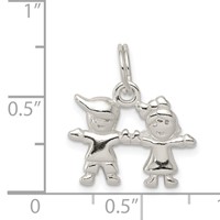 Sterling Silver Polished Boy and Girl Charm view 3