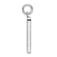 Sterling Silver Rhodium-plated Textured Picture Frame Charm view 2