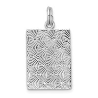 Sterling Silver Rhodium-plated Textured Picture Frame Charm view 4